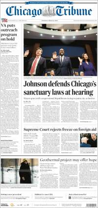 Portada de Chicago Tribune (USA)