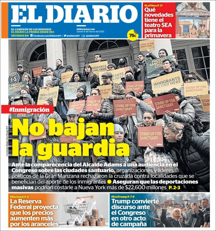 Portada de El Diario NY (USA)