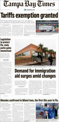 Portada de Tampa Bay Times (USA)