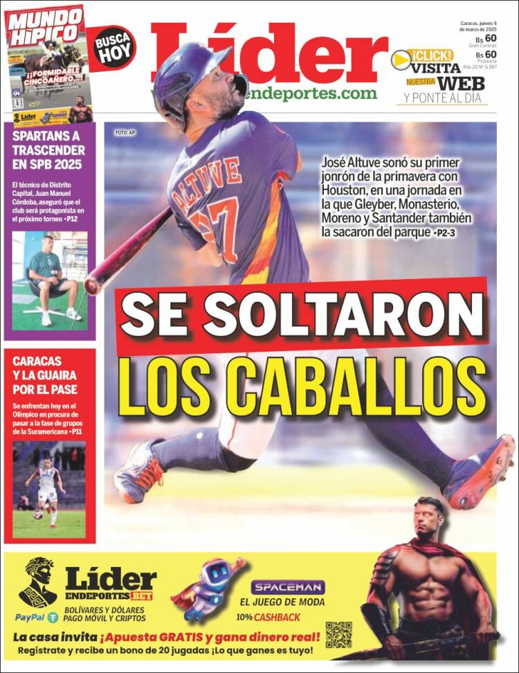 Portada de Lider en deportes (Venezuela)