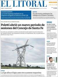 Portada de Diario El Litoral (Argentina)