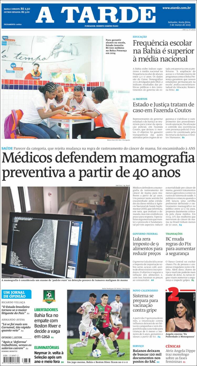 Portada de Diário A Tarde (Brasil)