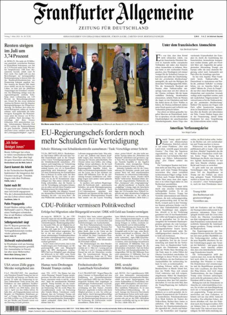 Portada de Frankfurter Allgemeine (Alemania)