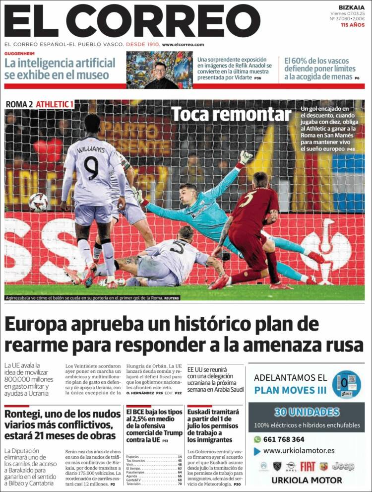 Portada de El Correo (España)