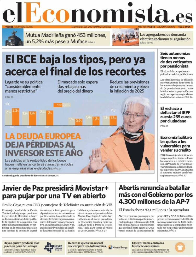 Portada de El Economista (Espa&ntilde;a)