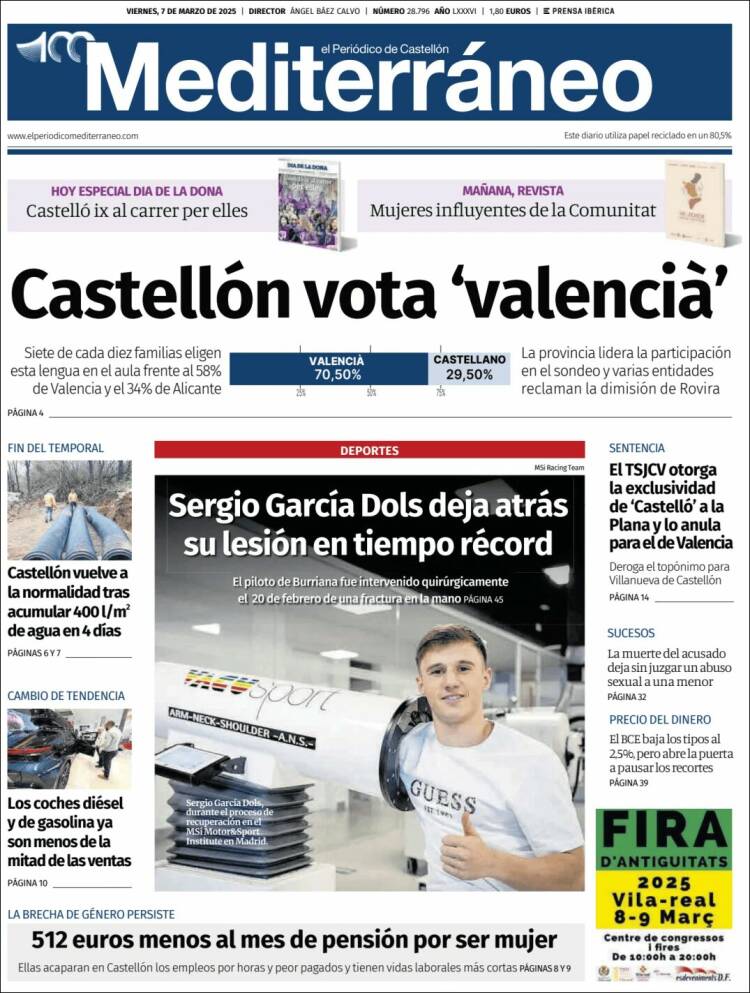 Portada de El Periódico Mediterraneo (España)