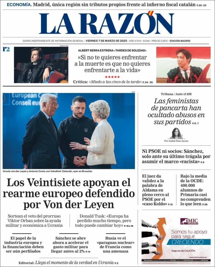 Portada de La Razón (España)