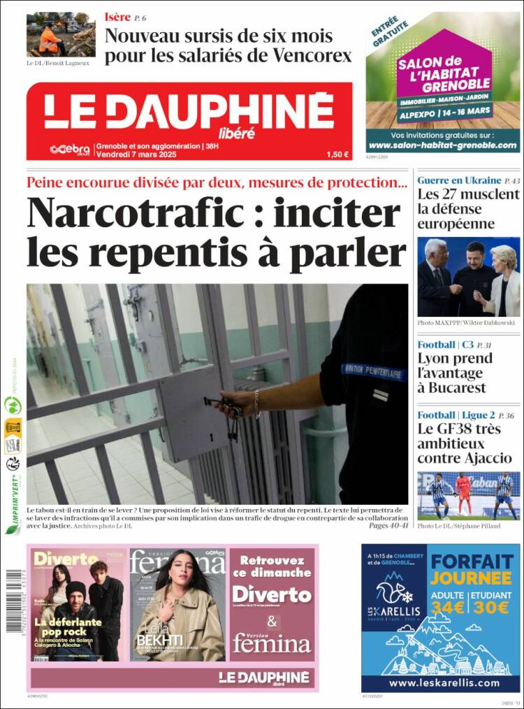 Portada de Le Dauphiné Libéré (Francia)