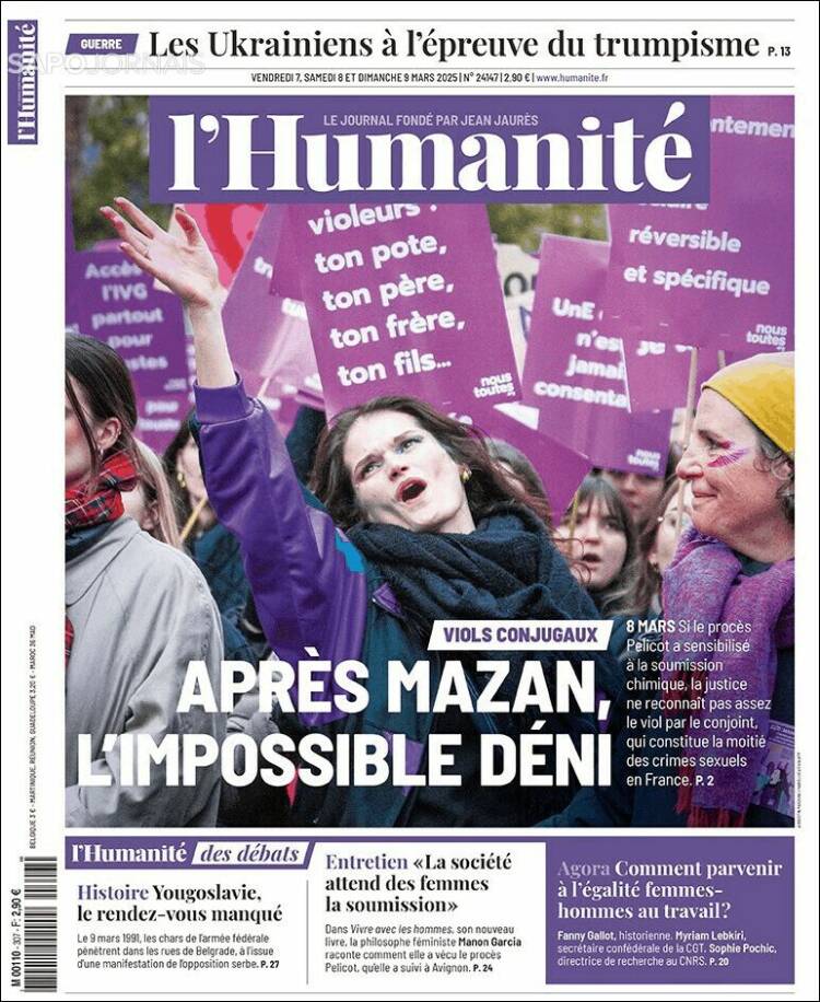 Portada de l'Humanite (Francia)