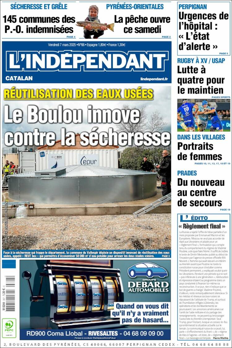 Portada de Le Indépendant (Francia)