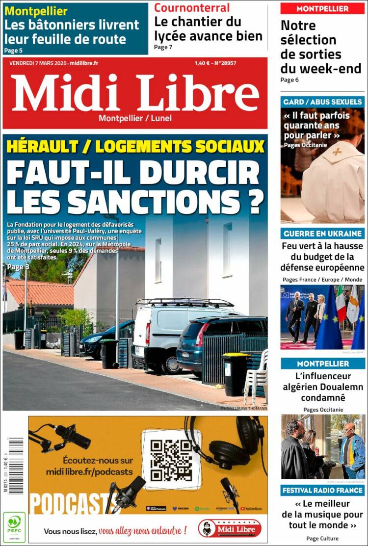 Portada de Midi Libre (Francia)