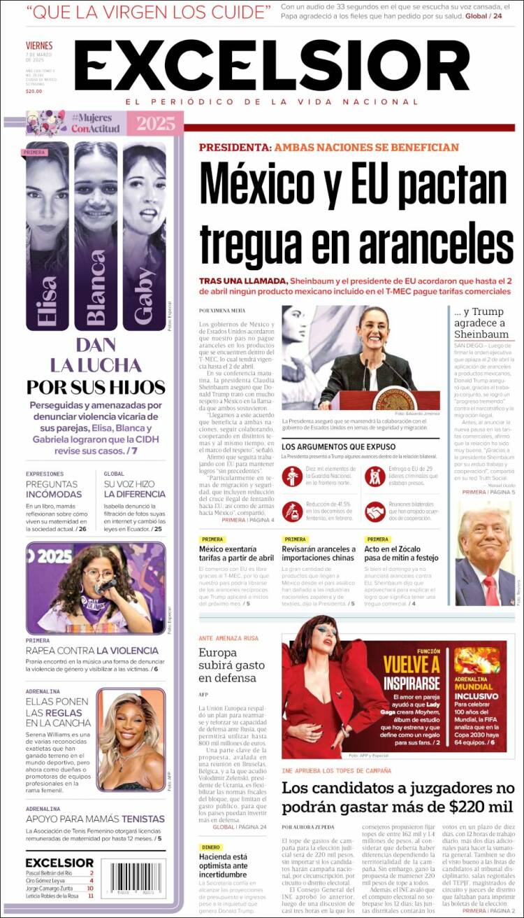 Portada de Excelsior (México)