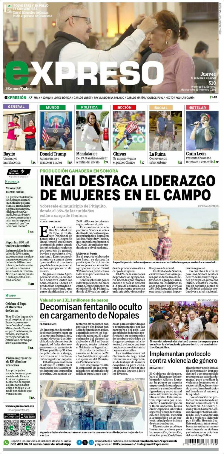 Portada de Expreso (México)