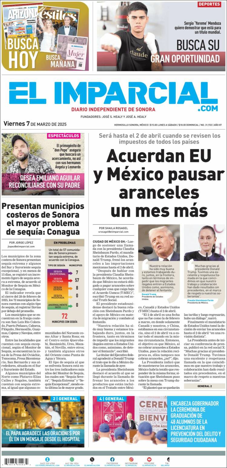 Portada de El Imparcial (México)