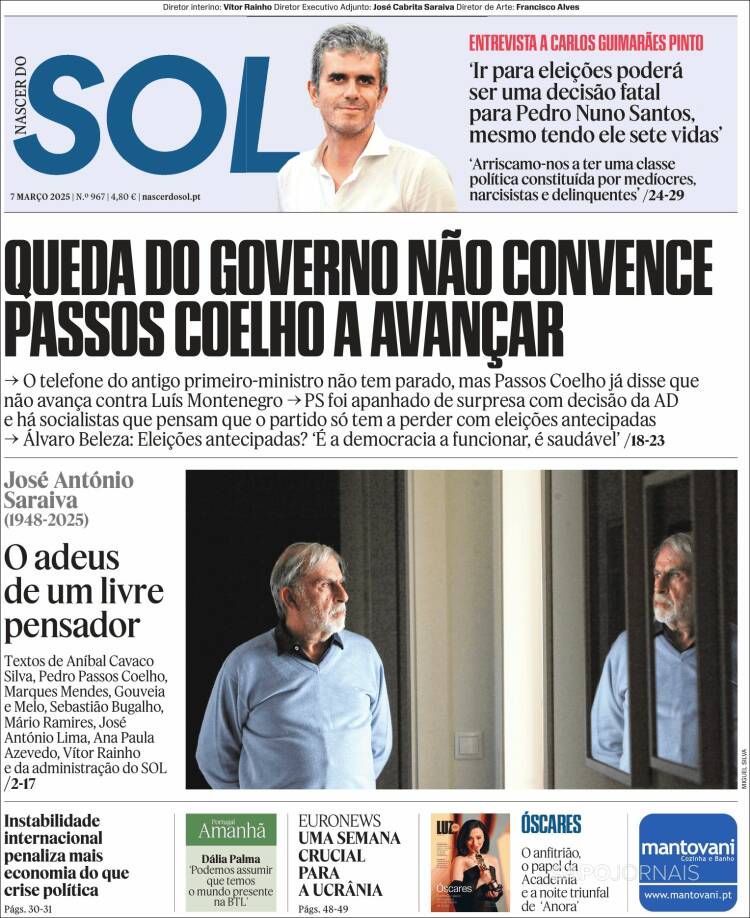 Portada de Jornal Sol (Portugal)
