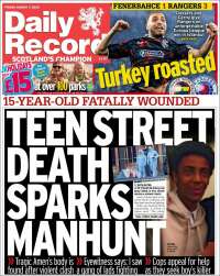 Portada de Daily Record (Reino Unido)