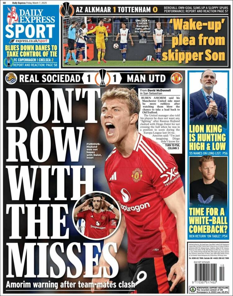 Portada de Express Sport (Reino Unido)