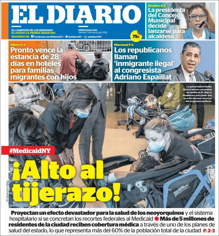 Portada de El Diario NY (USA)