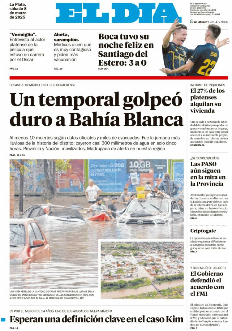 Portada de El Día de la Plata (Argentina)