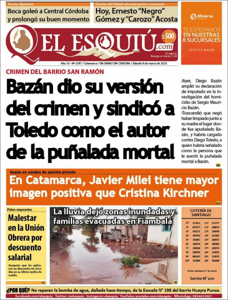 Portada de El Esquiu (Argentina)