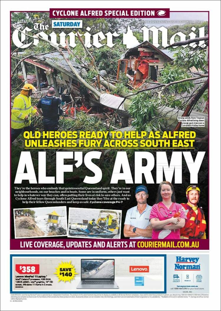 Portada de The Courier-Mail (Australia)