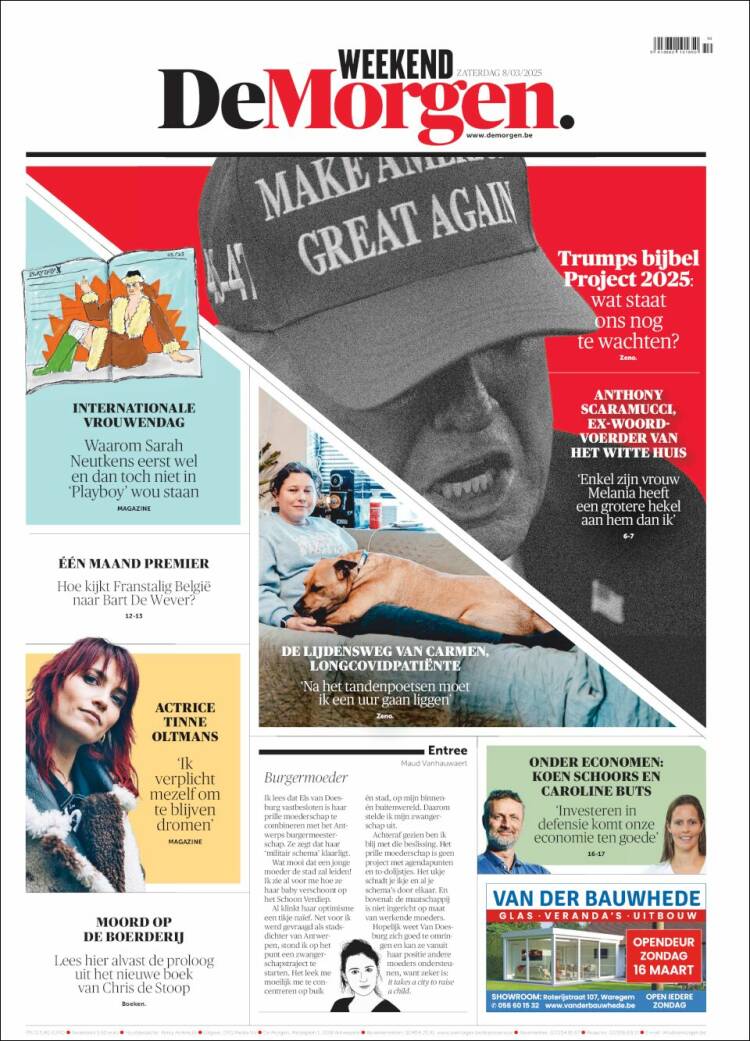 Portada de De Morgen (Bélgica)