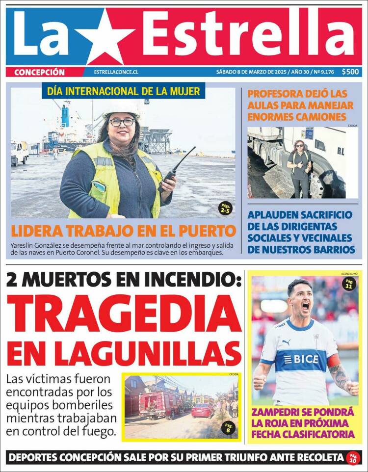 Portada de La Estrella de Concepción (Chile)