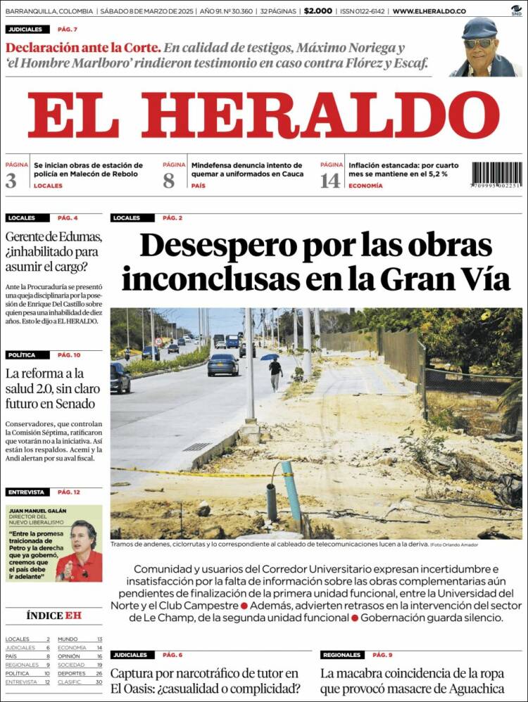 Portada de El Heraldo (Colombia)