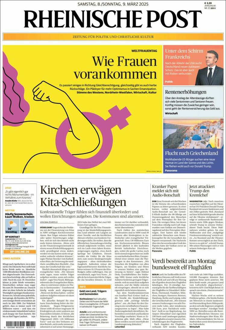 Portada de Rheinische Post (Alemania)