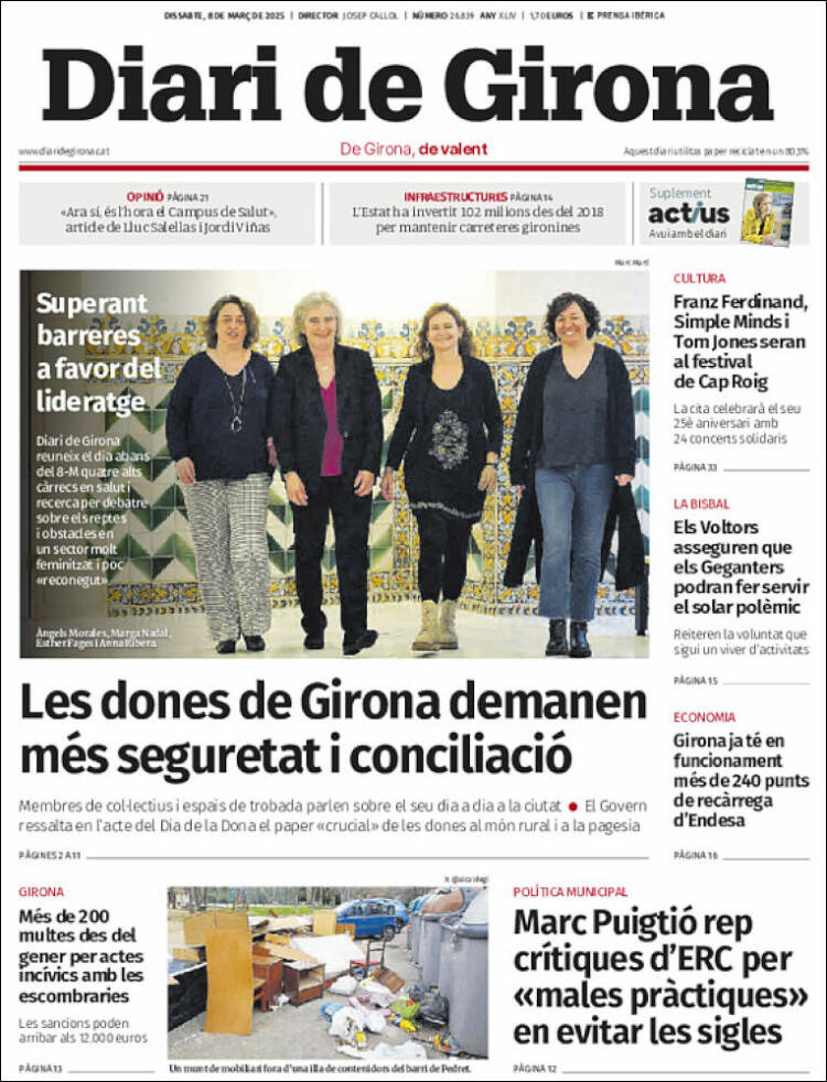 Portada de Diari de Girona (España)