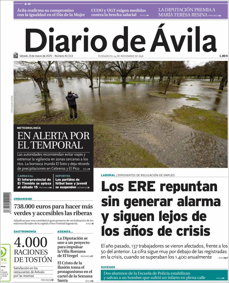 Portada de Diario de Ávila (España)