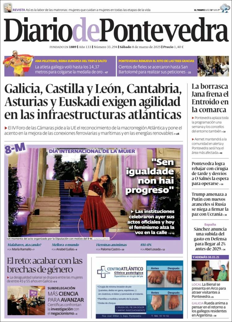 Portada de Diario de Pontevedra (España)