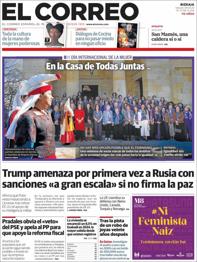 Portada de El Correo (España)