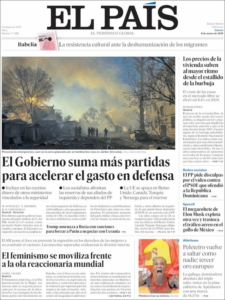 Portada de El País (España)