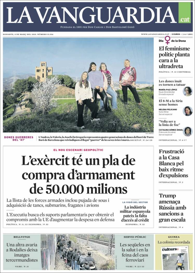 Portada de La Vanguardia (España)