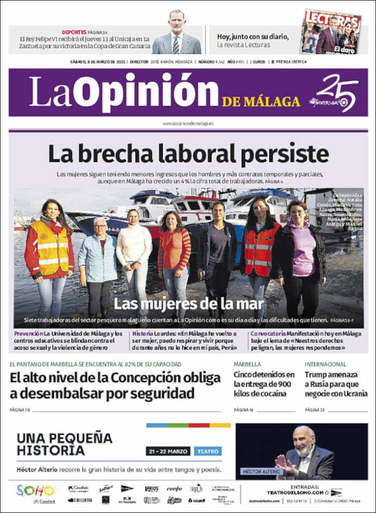 Portada de La Opinión de Málaga (España)