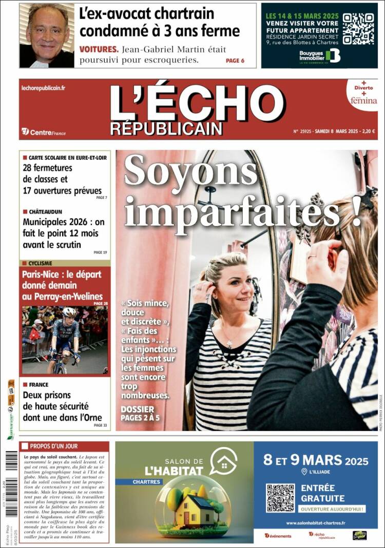 Portada de L'Echo Républicain (Francia)