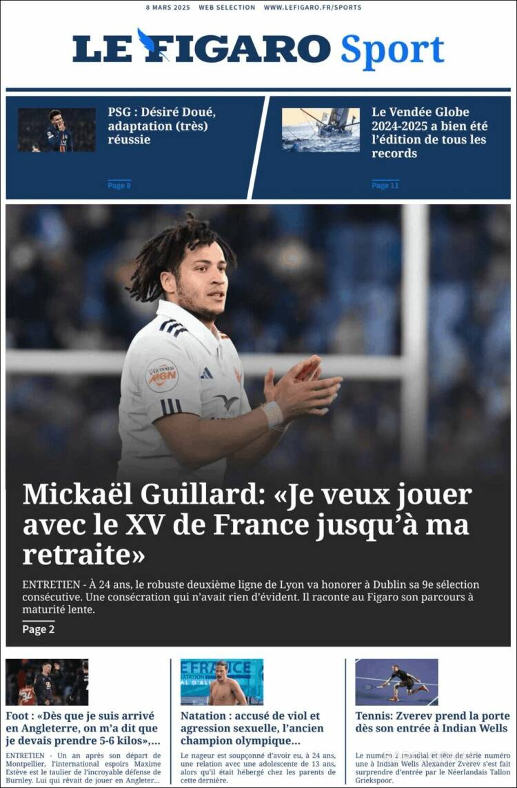 Portada de Le Figaro Sport (Francia)