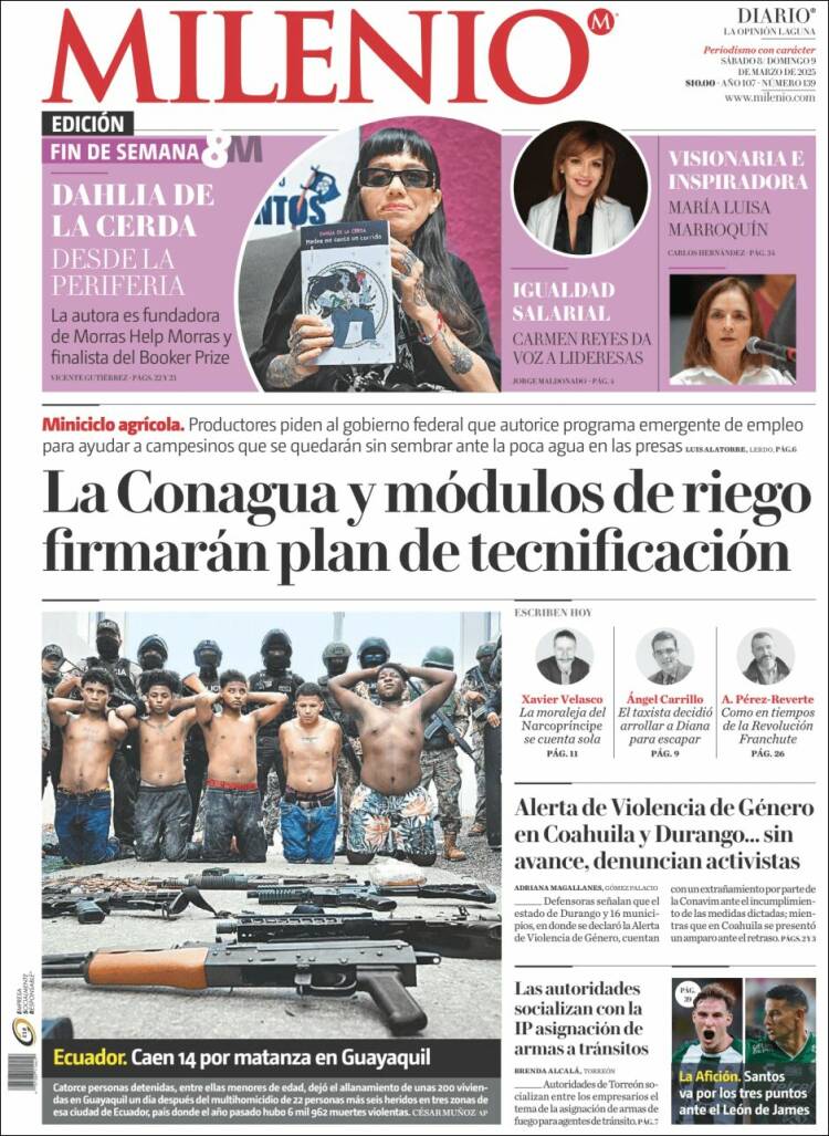 Portada de Milenio - Laguna (México)