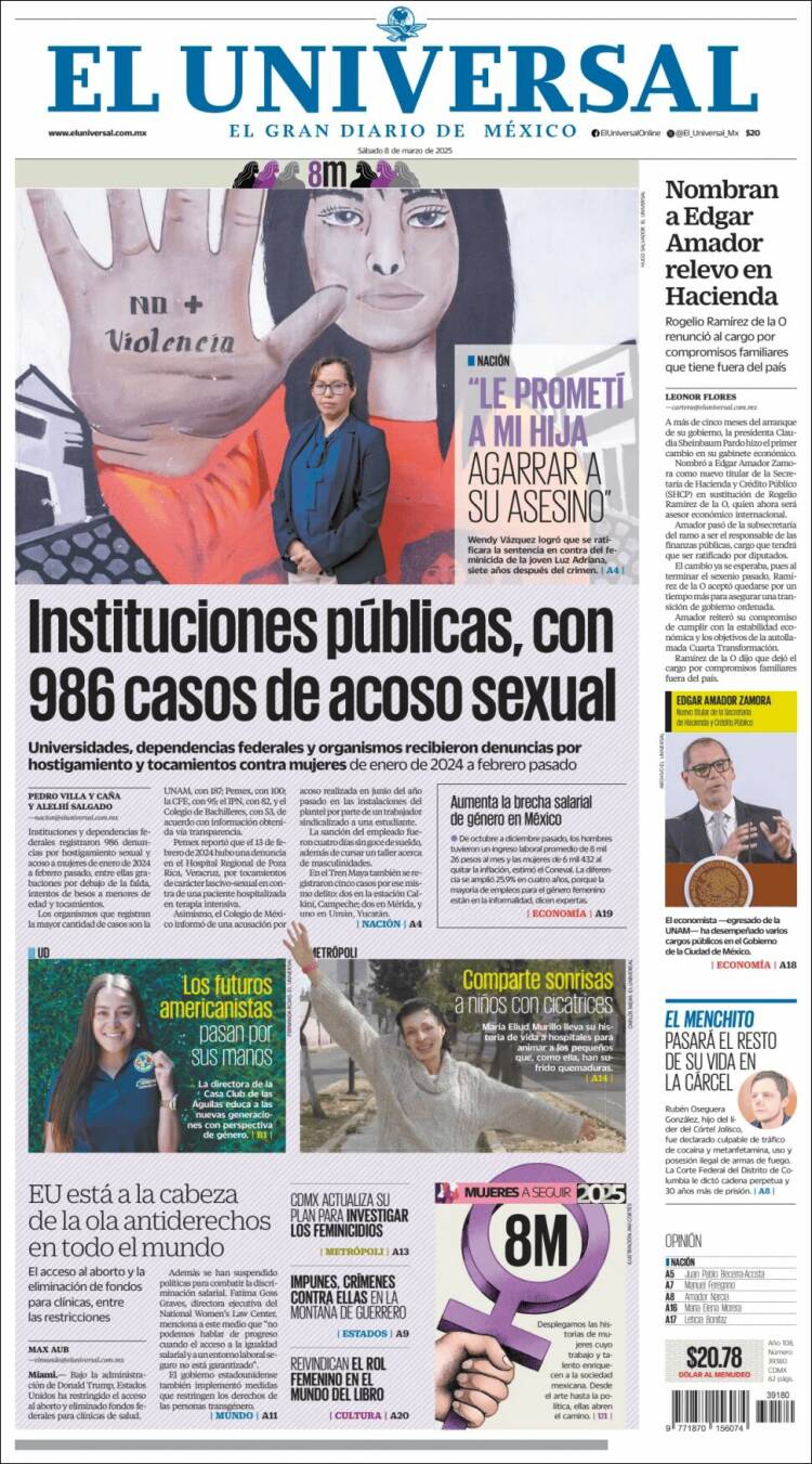 Portada de El Universal (México)