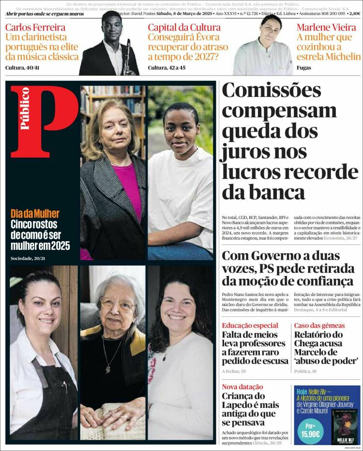 Portada de Público (Portugal)