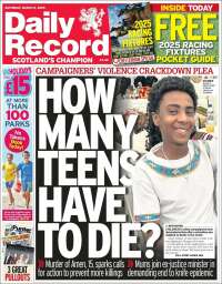 Portada de Daily Record (Reino Unido)