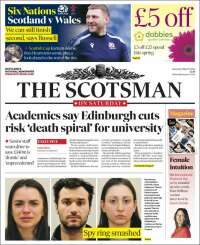 Portada de The Scotsman (Reino Unido)