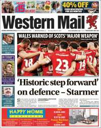 Portada de Western Mail (Reino Unido)