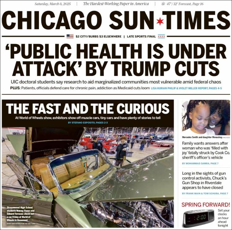 Portada de Chicago Sun-Times (USA)