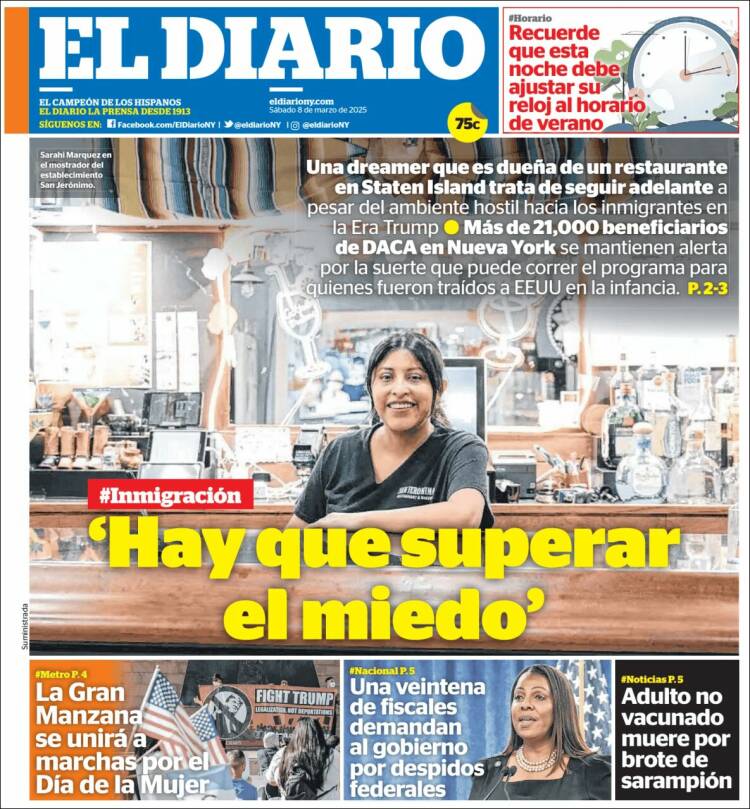 Portada de El Diario NY (USA)