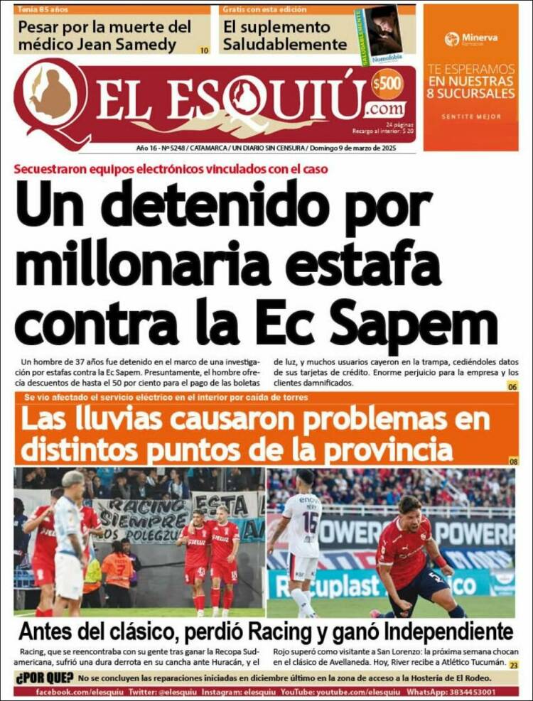 Portada de El Esquiu (Argentina)