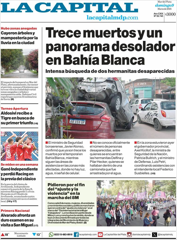 Portada de Diario La Capital - Mar del Plata (Argentina)