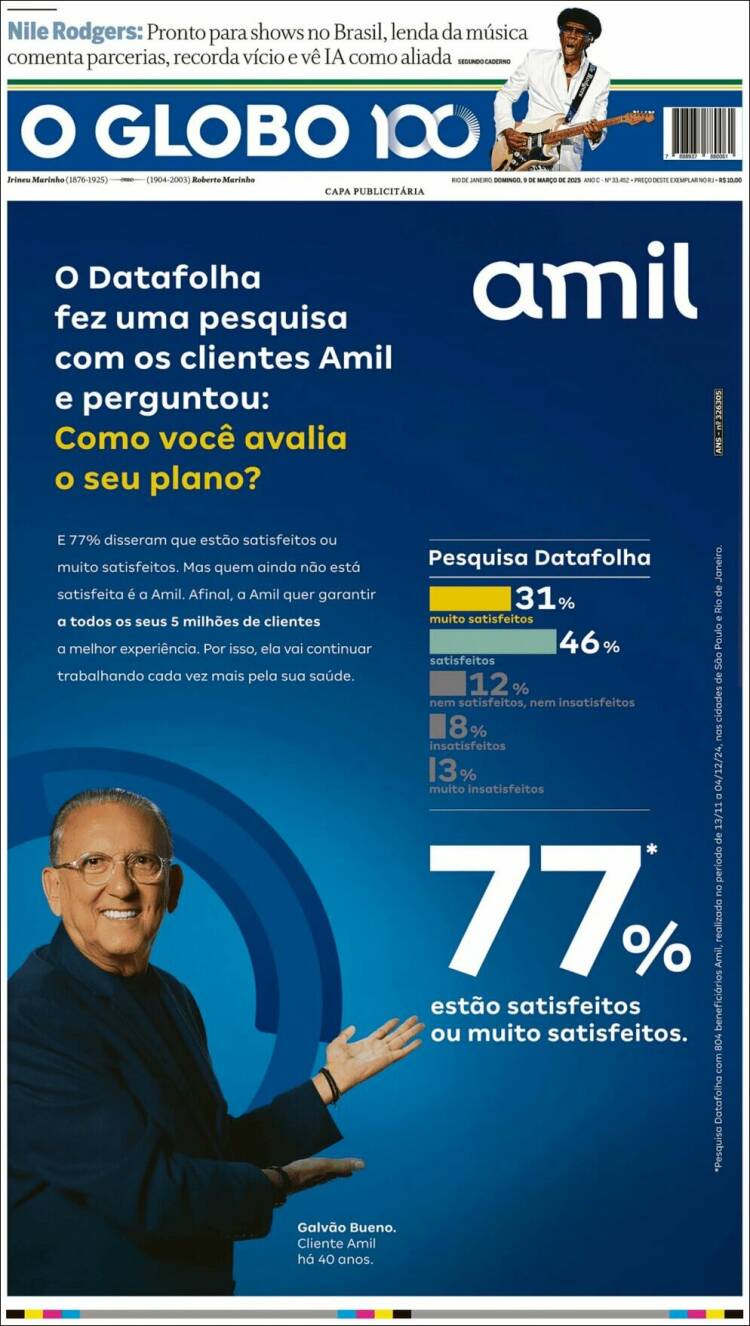 Portada de O Globo (Brasil)