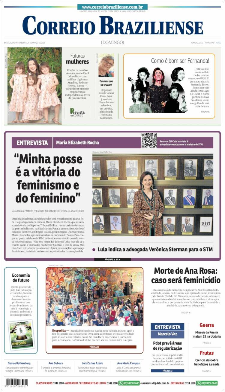 Portada de Correio Braziliense (Brasil)